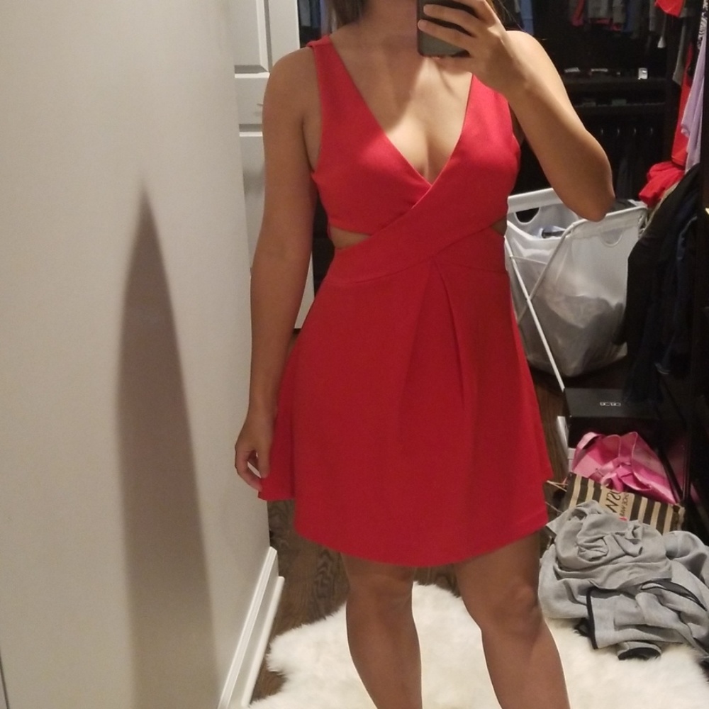 Red cutout dress